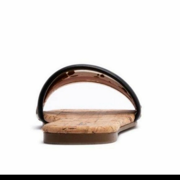 Puffy strap slide Sandals in multi cow print. - Picture 4 of 7